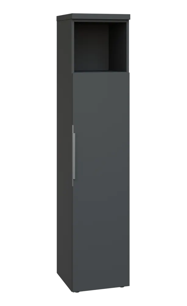 SIN 5 - 4DN kancelářská skříň, 1-dveřová/nika, pravá, 1820x400x400, antracit